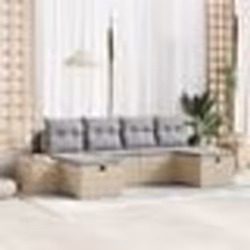 vidaXL Ensemble de canapé de jardin 6 pièces avec coussins Beige en Rotin
