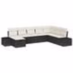 vidaXL Set de Canapé de Jardin 8 Pièces avec Coussins Noir en Rotin synthétique