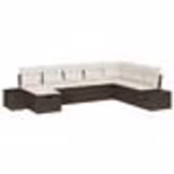 vidaXL Ensemble de Canapé de Jardin 8 Pièces avec Coussins Marron Rattan Poly