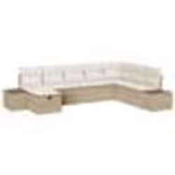 vidaXL Ensemble de canapé de jardin 8 pièces avec coussins Beige Poly Rattan