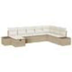 vidaXL Ensemble de canapé de jardin 8 pièces avec coussins Beige Poly Rattan