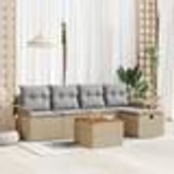 vidaXL Ensemble de 6 pièces de sofa de jardin avec coussins beige en poly rotin