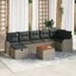 Ensemble de Canapés de Jardin vidaXL 8 Pièces avec Coussins Gris en Rattan Poly