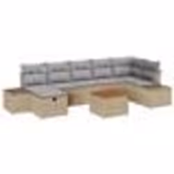 vidaXL Ensemble de canapés de jardin 8 pièces avec coussins Beige Rotin