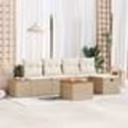 vidaXL Ensemble de canapé de jardin 6 pièces avec coussins Beige Poly Rattan
