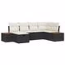 vidaXL Ensemble de Canapés de Jardin 6 Pièces avec Coussins en Rotin Poly Noir