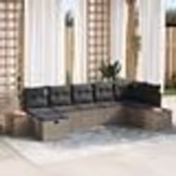 vidaXL Ensemble de canapé de jardin 7 pièces avec coussins gris en poly rattan