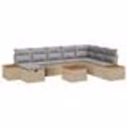 vidaXL Ensemble de 9 Canapés de Jardin avec Coussins Beige Poly Rotin