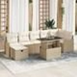 Ensemble de Canapé de Jardin vidaXL 8 Pièces avec Coussins Beige