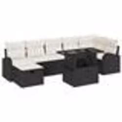 vidaXL Ensemble de canapés de jardin 8 pièces avec coussins Noir Rattan Poly