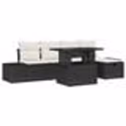 vidaXL Ensemble de canapé de jardin 6 pièces avec coussins en rattan noir tressé