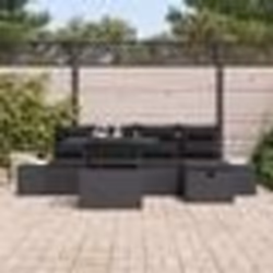 vidaXL Ensemble de canapé de jardin 6 pièces avec coussins Noir en poly rattan.