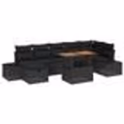 vidaXL Ensemble de canapé de jardin 8 pièces avec coussins Noir Poly rattan