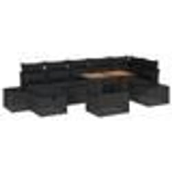 vidaXL Ensemble de canapé de jardin 8 pièces avec coussins Noir Poly rattan