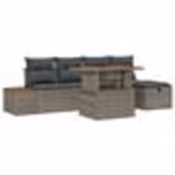 vidaXL Set de Canapé de Jardin 6 Pièces avec Coussins Gris Rattan Poly