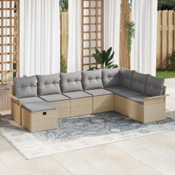 Vidaxl - Ensemble De Canapé De Jardin 8 Pcs Beige Poly Rotin