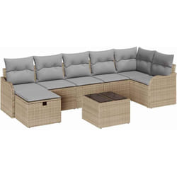 Vidaxl - Ensemble De Canapé De Jardin 8 Pcs Beige Poly Rotin