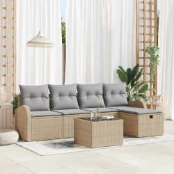 vidaXL Ensemble de canapé de jardin Ensemble de 5 Beige, gris clair
