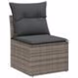 vidaXL Ensemble de Canapé de Jardin 6 Pièces avec Coussins Gris en Rattan Poly