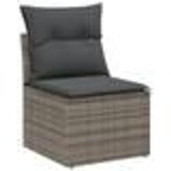 vidaXL Ensemble de Canapé de Jardin 6 Pièces avec Coussins Gris en Rattan Poly