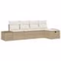 vidaXL Ensemble de canapé de jardin de 5 pièces avec coussins Beige Rotin Synthétique