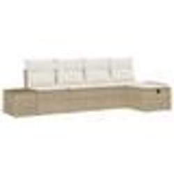 vidaXL Ensemble de canapé de jardin de 5 pièces avec coussins Beige Rotin Synthétique
