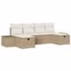 vidaXL Ensemble de canapé de jardin 6 pièces avec des coussins en polyrotin beige