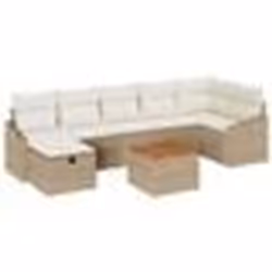 vidaXL Ensemble de jardin 8 pièces avec coussins beige en poly rotin