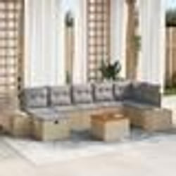 vidaXL Ensemble de canapés de jardin 8 pièces avec coussins beige en poly rotin