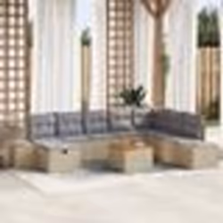 vidaXL Ensemble de Canapé de Jardin 9 Pièces avec Coussins Beige en Poly Rattan