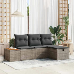 vidaXL Ensemble de canapé de jardin 4 pcs Gris 55 x 62 x 69 cm