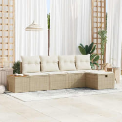 vidaXL Ensemble de canapé de jardin 5 pcs Beige 55 x 62 x 69 cm