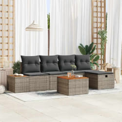 vidaXL Ensemble de canapé de jardin 6 pcs Gris 55 x 62 x 69 cm