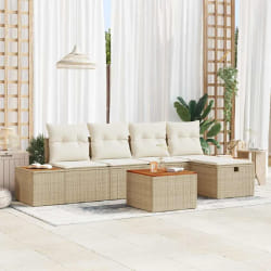 vidaXL Ensemble de canapé de jardin 6 pcs Beige 55 x 62 x 69 cm