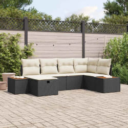 vidaXL Ensemble de canapé de jardin 6 pcs Noir 55 x 62 x 69 cm