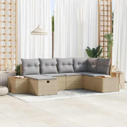 vidaXL Ensemble de canapé de jardin 6 pcs Beige 55 x 62 x 69 cm