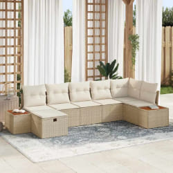 vidaXL Ensemble de canapé de jardin 7 pcs Beige 55 x 62 x 69 cm