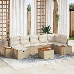 vidaXL Ensemble de canapé de jardin 8 pcs Beige 55 x 62 x 69 cm