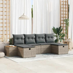 vidaXL Ensemble de canapé de jardin 6 pcs Gris 55 x 62 x 69 cm