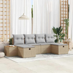 vidaXL Ensemble de canapé de jardin 6 pcs Beige 55 x 62 x 69 cm