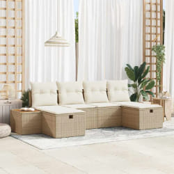 vidaXL Ensemble de canapé de jardin 6 pcs Beige 55 x 62 x 69 cm