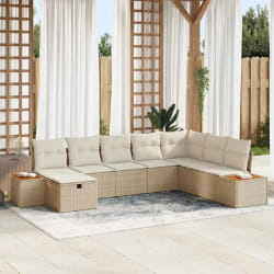 vidaXL Ensemble de canapé de jardin 8 pcs Beige 55 x 62 x 69 cm