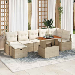 Vidaxl - Ensemble De Canapé De Jardin 8 Pcs Beige Polyrotin