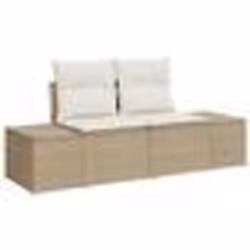vidaXL Set de jardin 8 pièces avec coussins en poly rotin beige et acacia