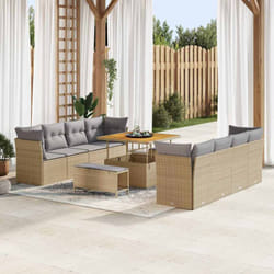 Vidaxl - Ensemble De Canapé De Jardin 11 Pcs Beige Polyrotin