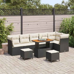 Vidaxl - Ensemble De Canapé De Jardin 9 Pcs Noir Polyrotin