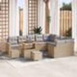 vidaXL Ensemble de 12 canapés de jardin avec coussins beige en poly rattan et acacia.
