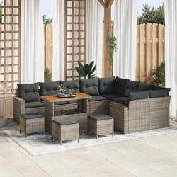Vidaxl Ensemble De Canapé De Jardin 13 Pcs Gris Polyrotin