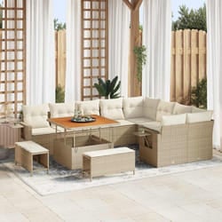 Vidaxl Ensemble De Canapé De Jardin 12 Pcs Beige Polyrotin