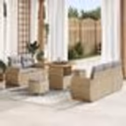 Ensemble Canapé Jardin 8 Pièces avec Coussins Beige Poly Rotin Acacia 3361817